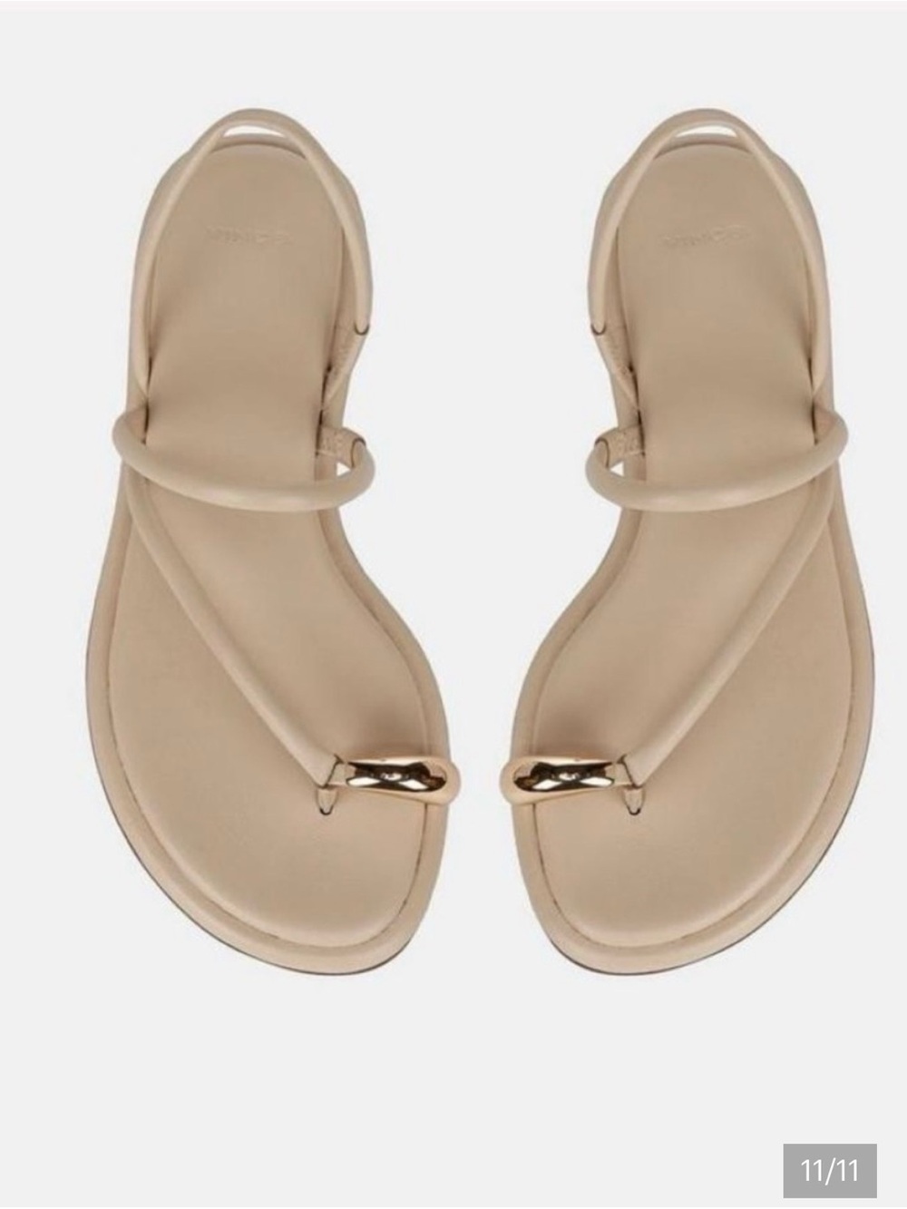 Vince Sandal in Light Beige with Gold Toe Accent